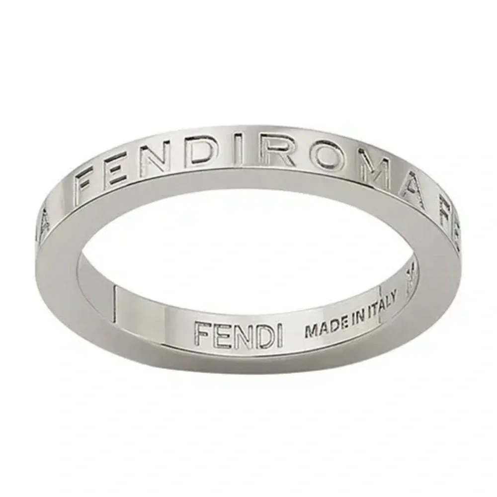 Fendi Roma Silver Metallic Engraved Band